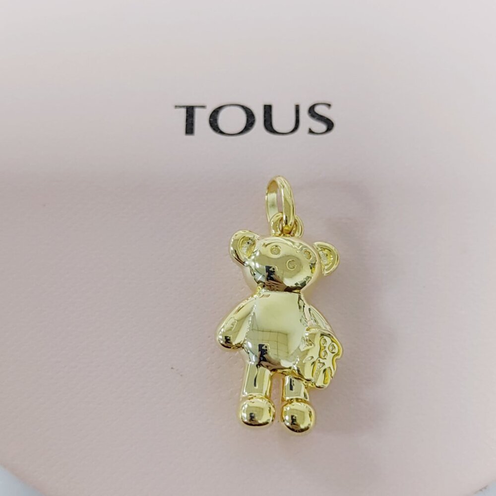 TOUS Charm Kulon Teddy Bear 925 Sliver for Necklace / Choker Dangle Gold - Picture 1 of 3
